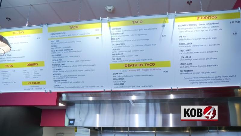 New local taco shop is getting recognition for its political taco names